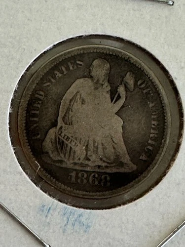 1868-S Seated Liberty Dime — photo from the most recent tracked eBay sale