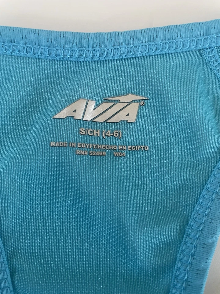 Camiseta sin mangas deportiva AVIA talla S 4-6 ropa deportiva camisa entrenamiento top azul aguamarina Foto 4 de 4