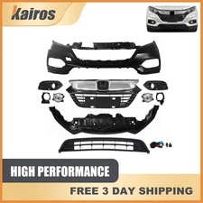 Complete Front Bumper Grille Kit With Fog Lights Fits 2020-2022 Honda HRV