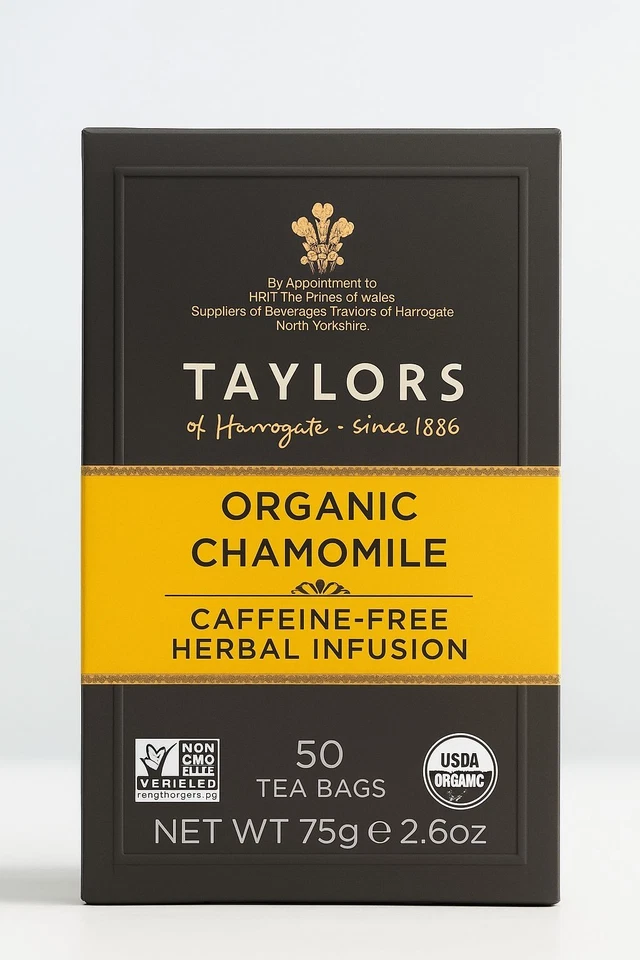 Taylors of Harrogate Organic Chamomile Herbal Tea 50 Teabags Caffeine Free - Image 3 of 3