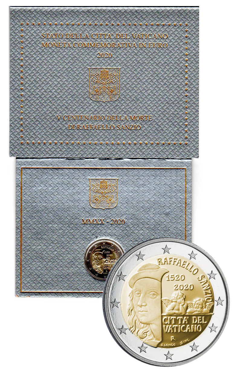 Coffret BU 2 euros commémorative Vatican 2020 Raphäel