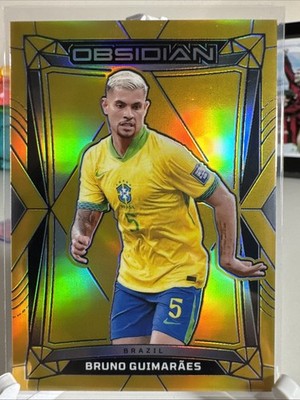 BRUNO GUIMARAES 2024-25 Panini Obsidian Electric Etch Gold 01/10!!! Brazil
