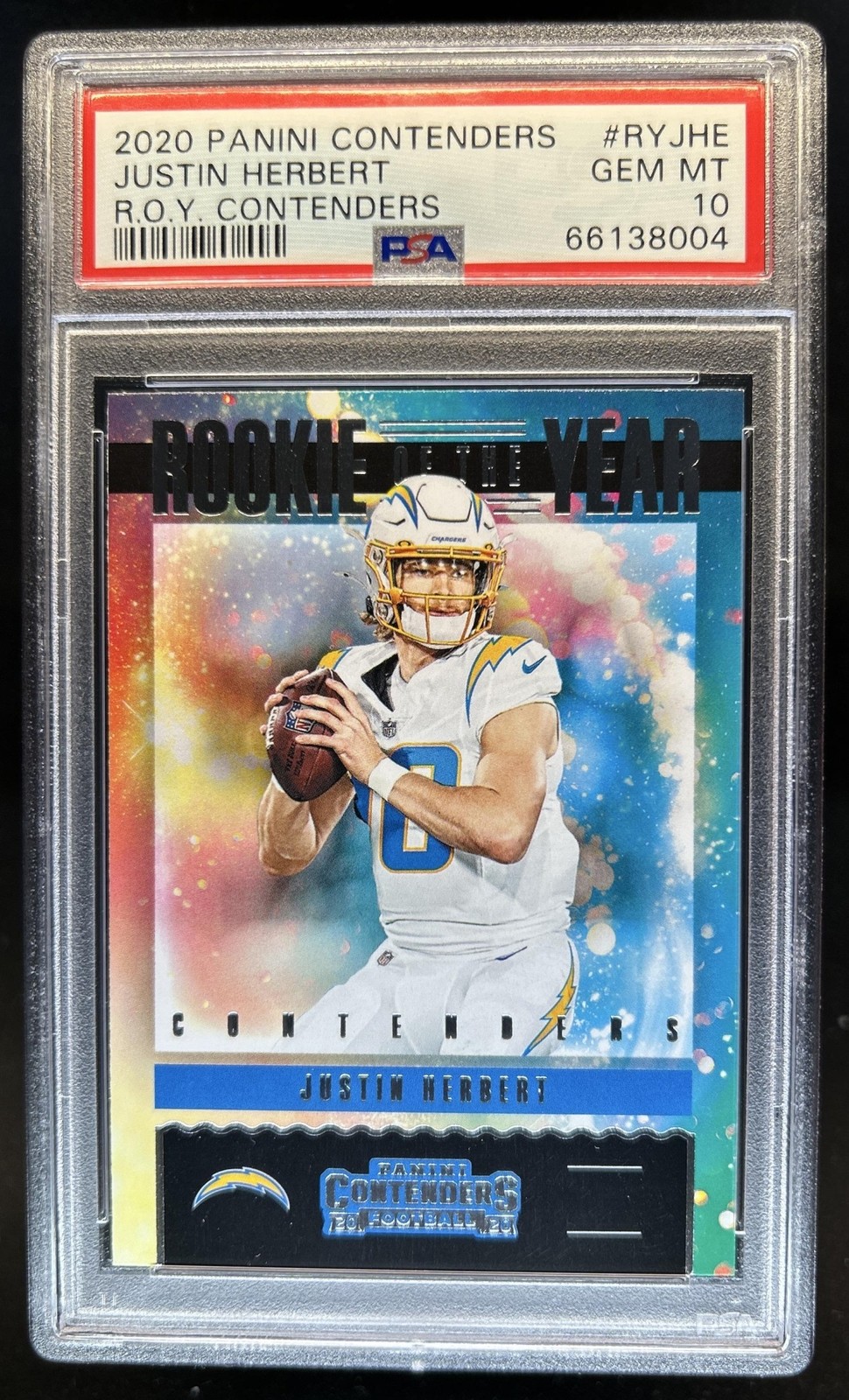 Justin Herbert Panini Contenders Rookie of the Year Contenders #RYJHE Base