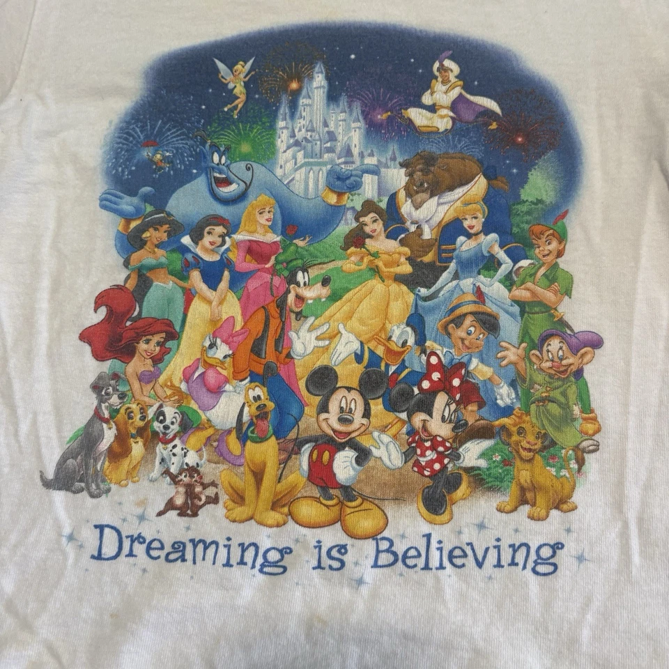РЕДКАЯ 00s Disney Dreaming is Believing персонаж винтажный графический футболка - Изображение 2 из 4