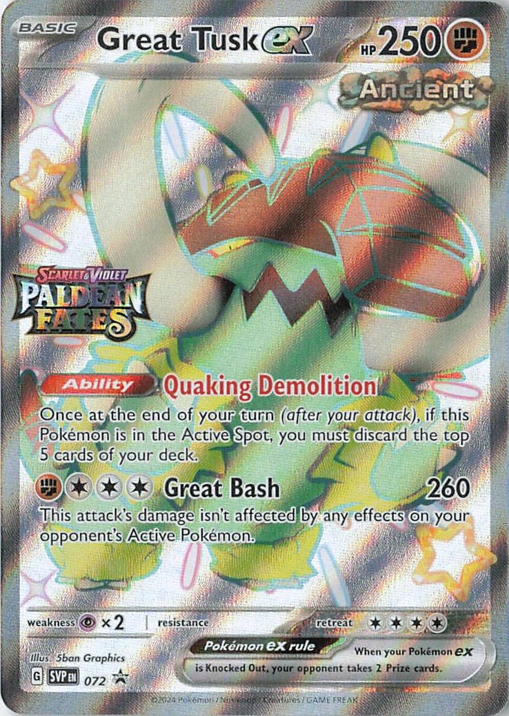 Great Tusk ex - (Paldean Fates Stamped) Promo Miscellaneous Cards & Products 072