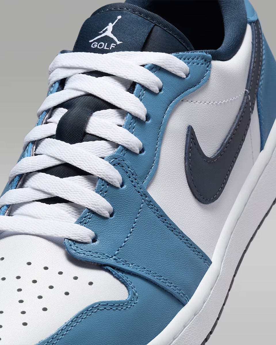 Jordan 1 Retro Low Golf Shoes White Aegean Storm Army Navy Men's