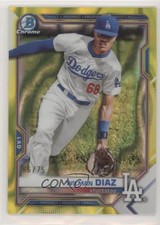 2021 Bowman Draft Chrome Yellow Lava Refractor 66/75 Wilman Diaz #BDC-184 4k8