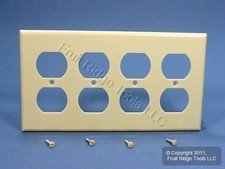 Leviton Ivory 4-Gang Outlet Cover Duplex Receptacle Plastic Wallplate 86041