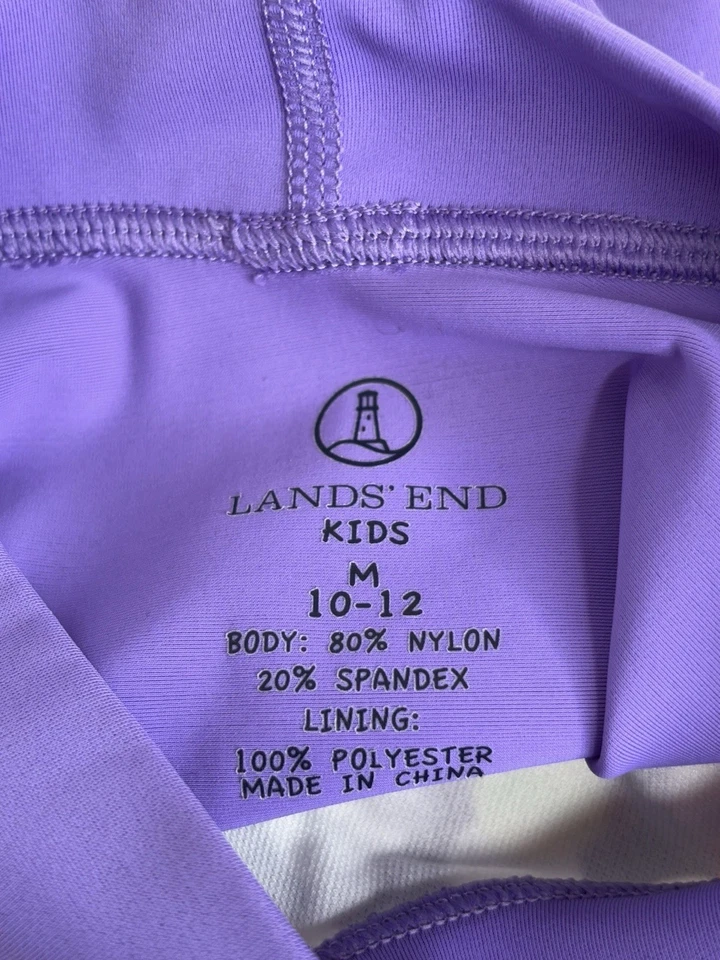 Top Lands' End Girls M mediano 10-12 manga corta natación protección contra erupciones puntos morados Foto 4 de 4