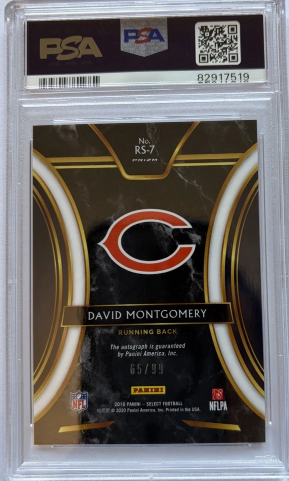 2019 Panini Select David Montgomery Rookie Auto - BLUE Prizm (/99) - PSA 10 - Image 2 of 2