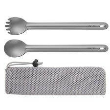 Ultralight Titanium Fork and Spoon Set for Camping and Outdoor Adventures