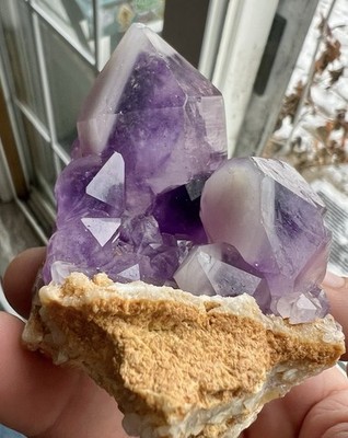 Amethyst Cluster With Defined Phantoms Brandberg Area Namibia 8.5x7cm