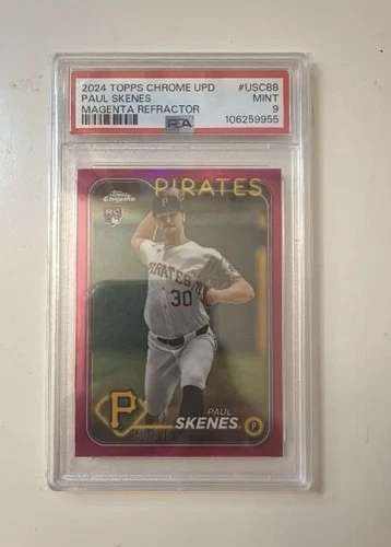 2024 Topps Update Chrome Paul Skenes Rookie Magenta/399 PSA 9