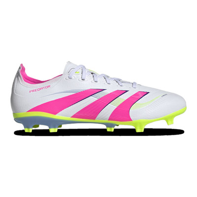 adidas Predator League FG - Men's (White/Lucid Lemon/Lucid Pink)