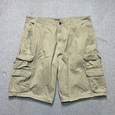 Wrangler Cargo Shorts Mens 36 Khaki 11" Military Workwear Chino Twill