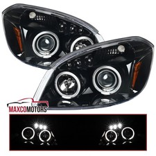 Jet Black Led Projector Headlights Fits 2005-2010 Chevy Cobalt 07-09 Pontiac G5