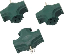 ETL Listed 3 Outlet Grounding Adapter,  Three Plug Outlet Adapter Splitter, Heav