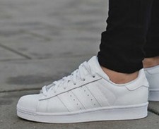 NUEVO Adidas Mujer’s Superstar Triple Blanco Zapatilla Talla 7.5 Zapato Básico Grapa