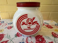 Vintage Fire King Vitrock Green Flowerpot Grease Jar