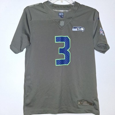 Nike Seattle Seahawks Salute To Service Jersey #3 Russell Wilson Men's XL