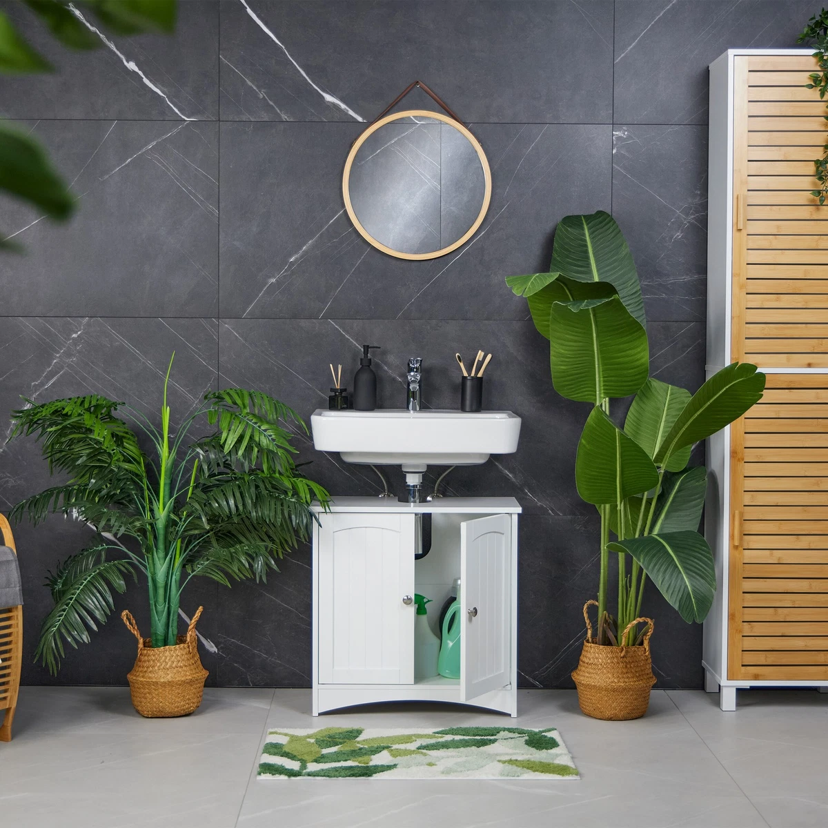 Mueble bajo lavabo mueble bajo baño armario bajo lavabo armario de baño puertas blancas