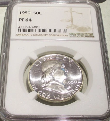 1950 PROOF FRANKLIN HALF DOLLAR 50C NGC PF64 BEAUTIFUL US PROOF COIN