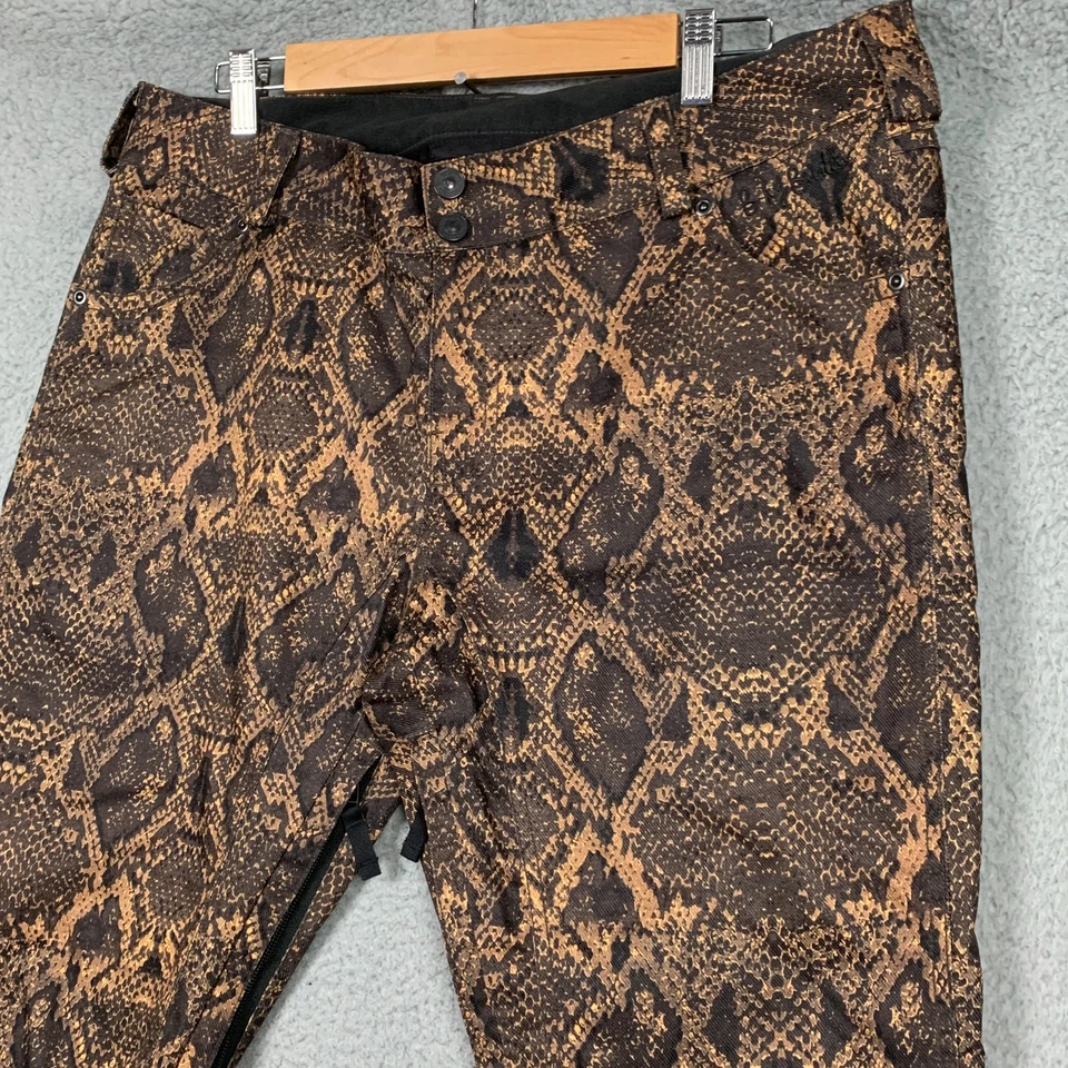 Pantalones de snowboard Burton Lizzy para mujer XL tostado/marrón serpiente pitón paseo seco esquí nieve Foto 2 de 4