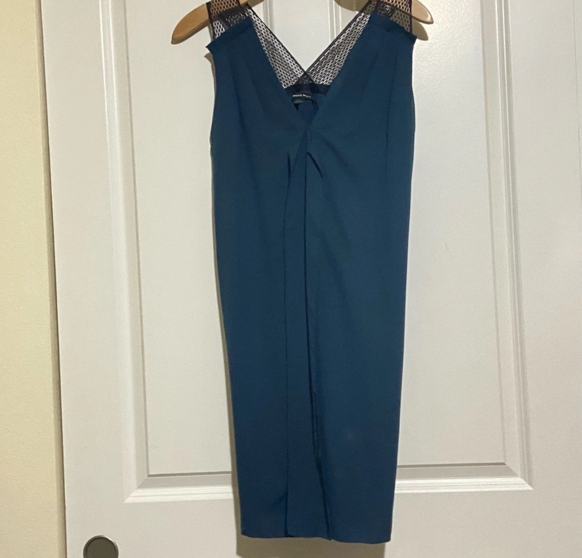Alexander Wang Mini Abito Cambio Maglia Scuro Teal e Nero Scollo a V Taglia:6