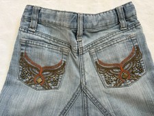 Faded Glory Y2K Girls Denim Skirt Western Embroidered 6-8 Year See Measurements