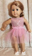 Doll Clothes MadetoFit Girl 18" in Ice Skate Leotard Skirt Pink Net
