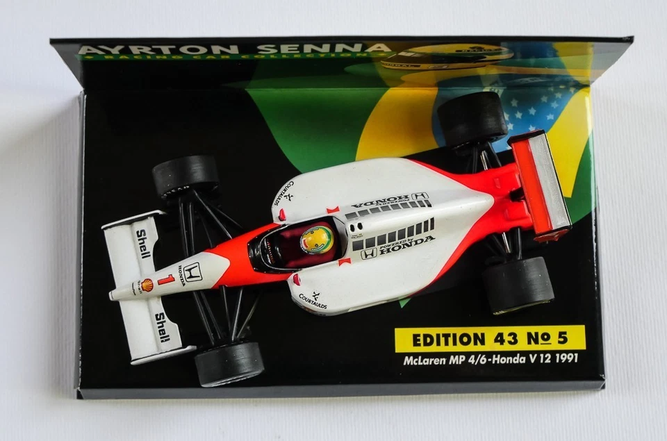 AYRTON SENNA 1:43 McLaren MP 4/6 1991 Minichamps Edition 43 n 5 World Champion - Immagine 3 di 4