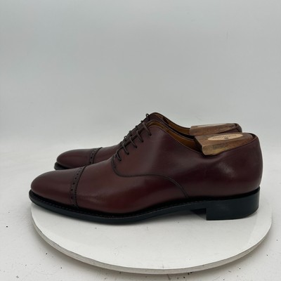 Salvatore Ferragamo Men Sz 9.5D Brown Leather Cap Toe Brogue  display picture 1