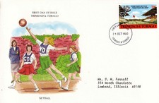 Trinité-et-Tobago - Couverture premier jour Netball 1980 - Cachet
