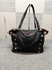 Hammitt Daniel Women Tote Bag Black Red Brushed Gold Pebbled Leather Cocktail