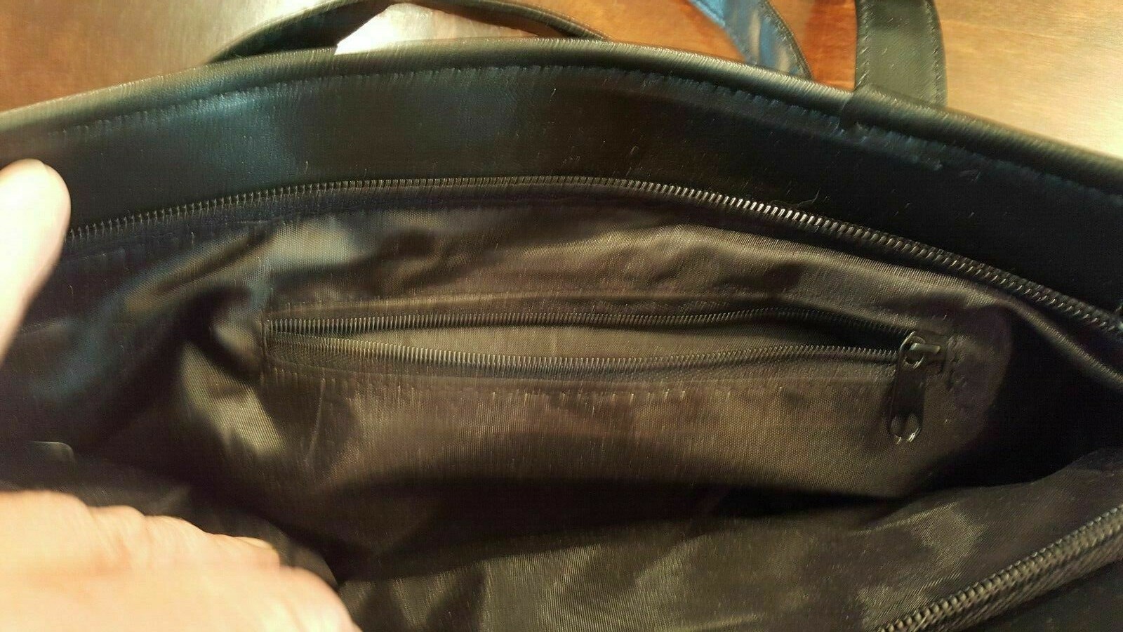 Handbag Large Black Patchwork Stich Style - Leath… - image 9