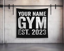 Personalized Gym Tapestry Home Gym Decor Motivational Wall Art