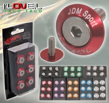 Jdm Sport 12 Piece M6 Fender Washer Engine Bay Dress Up Bolt Kit Anodized Red
