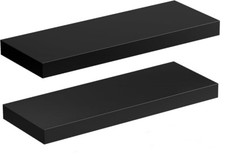 15" x 4.5" x 1" Black Floating Shelves for Wall Set of 2
