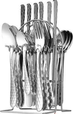 24 Pieces Flatware Set, Caliamary Stainless Steel Set