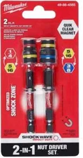 MILWAUKEE SHOCKAVE 49-66-4565 IMPACT READY 2 PIECE 2-In-1 MAGNETIC NUT DRIVERS 