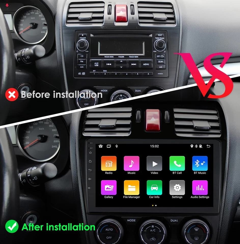 Para Subaru XV Unidad Principal Crosstrek Android CarPlay Coche Estéreo Radio Reproductor GPS 9" Foto 2 de 4