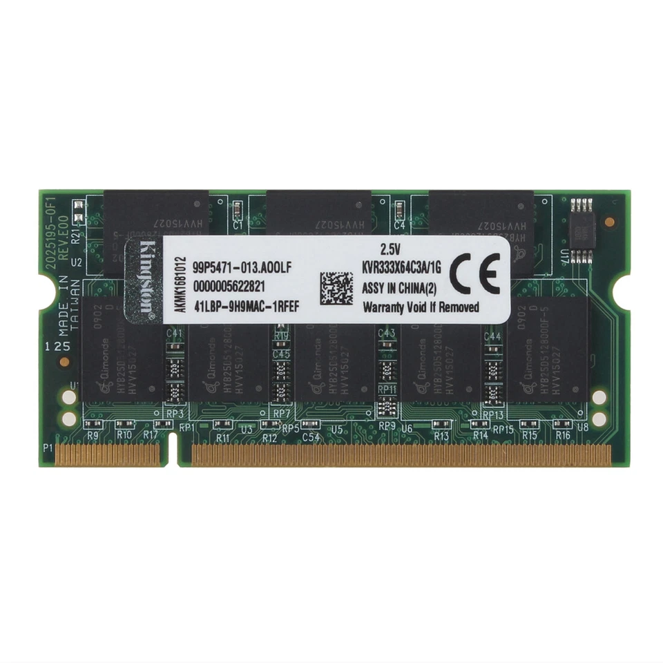 New Kingston 2GB 2X 1GB DDR-333MHZ PC2700 200PIN CL2.5 SO-DIMM RAM Laptop Memory - Image 4 of 4