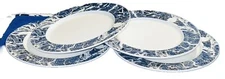 Set of 4 Blue And White Stoneware Salad plates by Signature Housewares Inc