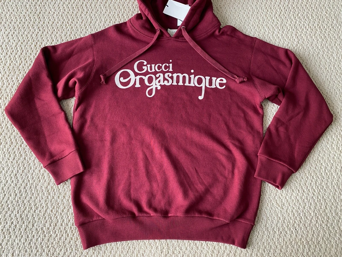 NWT GUCCI Orgasmique Burgundy Red Classic Long Sleeve Hoodie