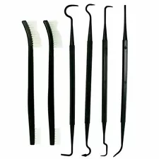 6 PCS Set Gun Rifle Pistol Cleaning Picks + Nylon Brushes - Non-Scratching