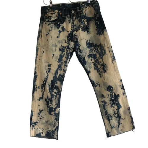 LEVIS Button Fly Bleach Splattered Distressed 501 Jeans 31 32 Mens | eBay