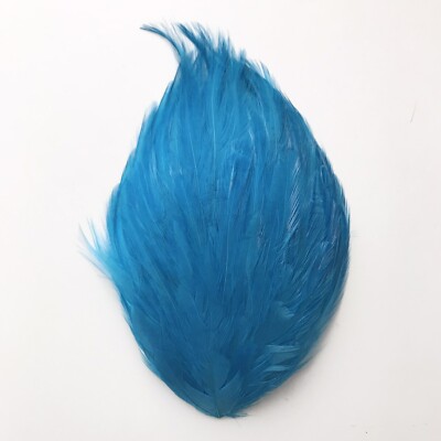 VINTAGE Paris MILLINERY Bright TURQUOISE Hackle FEATHER PAD Costume HATS DERBY