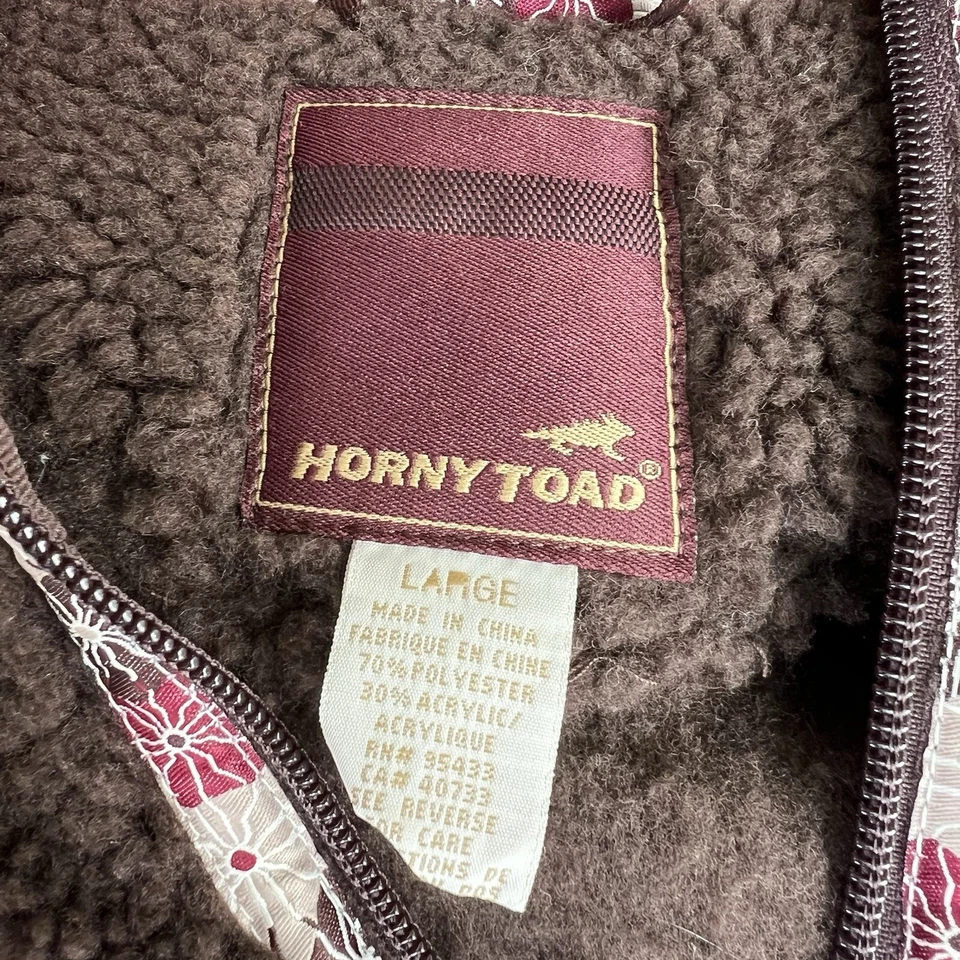 Chaqueta de manga larga Horny Toad talla L marrón polar difuso cremallera completa Foto 4 de 4