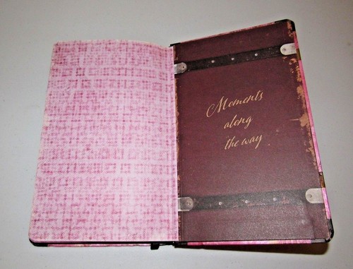 PINK RETRO WORLD TRAVEL STEAM TRUNK EMBOSSED SCRIPTURE THEME HARDCOVER JOURNAL - Picture 6 of 7