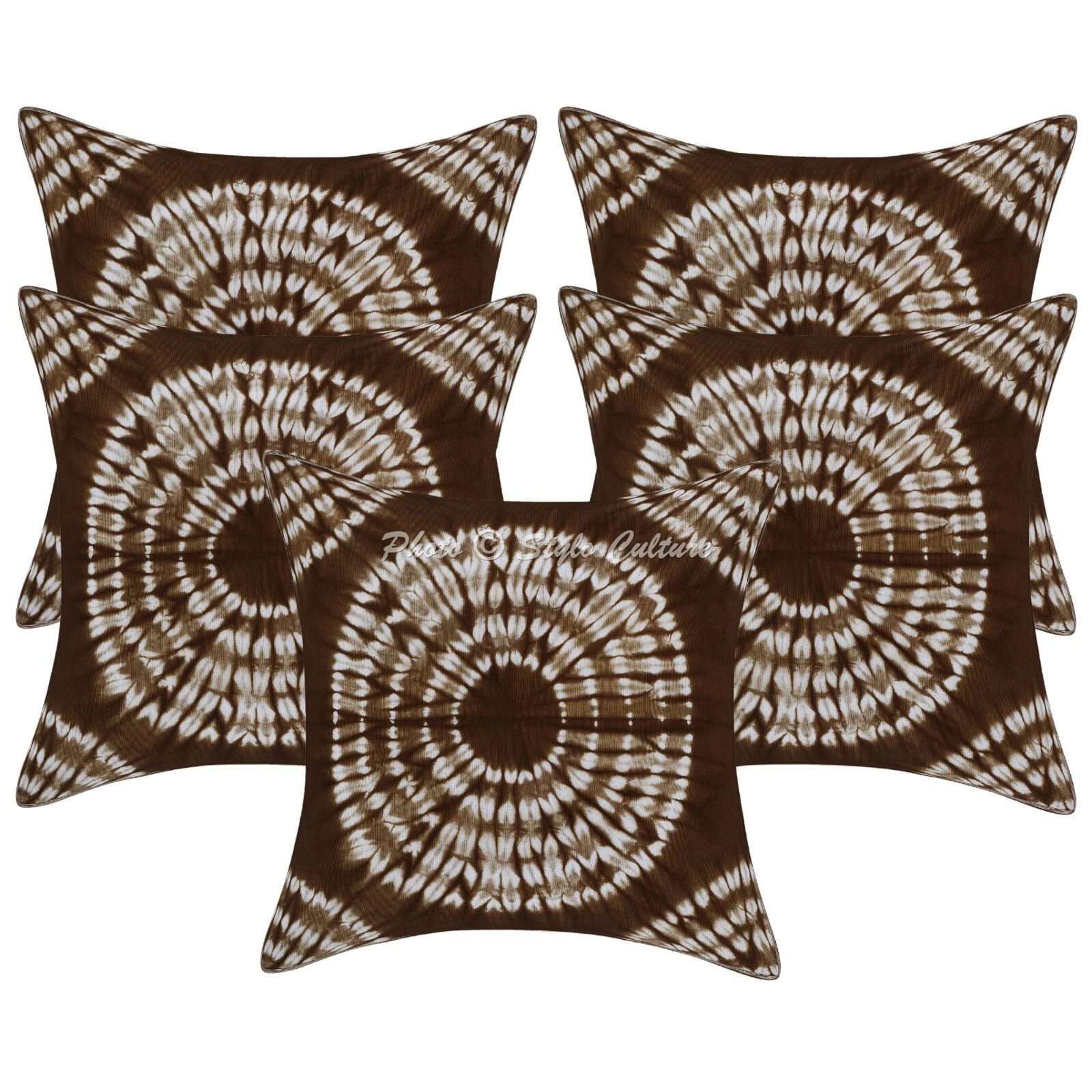 Cushion Cover Tie Dye Modern Shibori 16 x 16 in Hippie Sofa Car Pillow Case